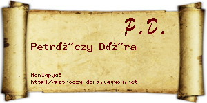 Petróczy Dóra névjegykártya