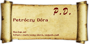 Petróczy Dóra névjegykártya