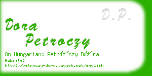 dora petroczy business card